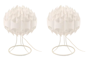 Table Lamps in White Lacquered Metal by Milanda Havlova, 1970s, Set of 2