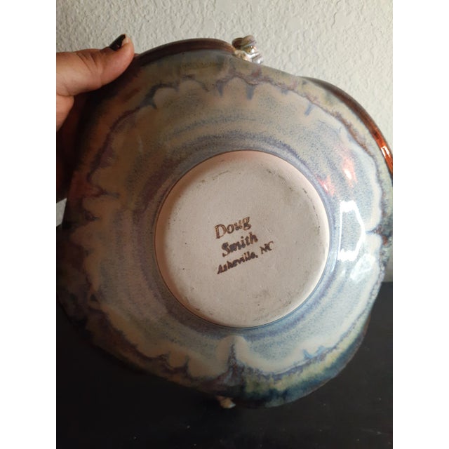 Arts & Crafts 1960s Signed Art Studio Mantle Glaze Bowl From North Carolina For Sale - Image 3 of 7