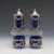 Sterling Silver and Cobalt Blue Glass Set of Two Salt/Pepper Shakers and Two Individual Salts Consisting of: Pair of...