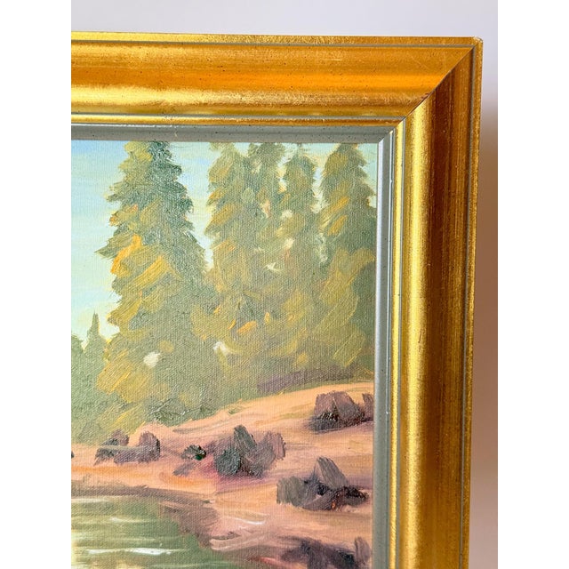 Traditional Original Impressionist Landscape Oil Painting on Canvas For Sale - Image 3 of 7