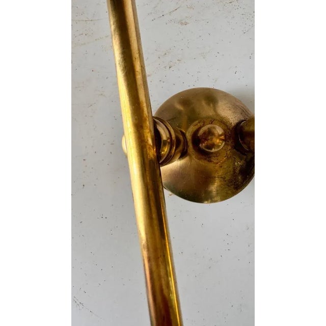 Sconce with Two - Branch Opaline Lampshades from Arlus, 1950s For Sale - Image 4 of 11