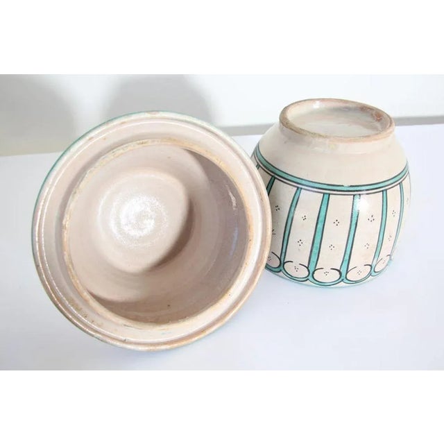 Moroccan Ceramic Glazed Covered Urn Handcrafted in Fez Morocco For Sale - Image 12 of 12