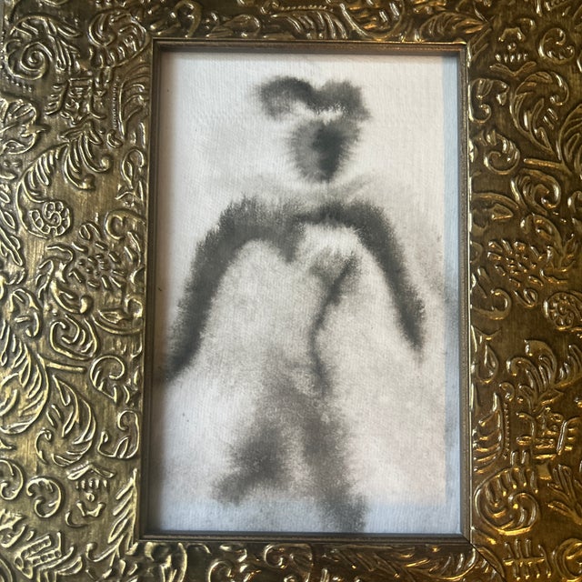 Contemporary original abstract figure watercolor painting. Measures 4x6 or 7x9 framed. Check out my shop Robins Egg...