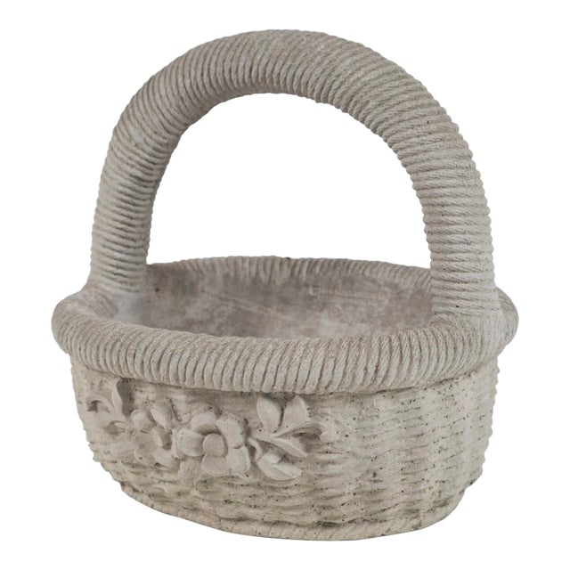 Cast Cement Garden Basket, 20th Century For Sale