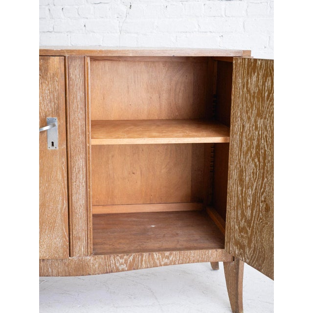 French Art Deco Cerused Oak Server Cabinet, 1940s For Sale - Image 10 of 17