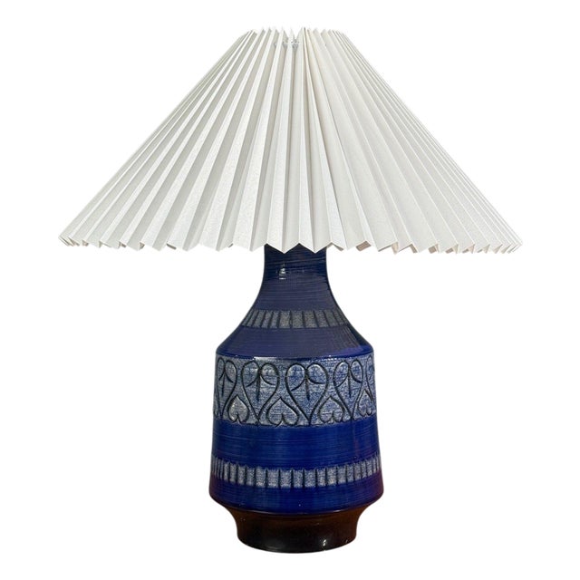 Italian Modern, Table Lamp, Cobalt Blue Ceramic, Italy, 1960s For Sale