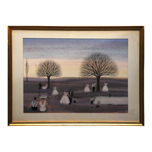 Gathering at Dusk Drawing by Bruno Dutot For Sale