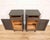 A well-matched pair of Swedish nightstands dating to circa 1880, crafted in pine and retaining their original black-...