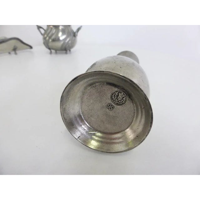 Silver Handmade Pewter Items, 1960s, Set of 4 For Sale - Image 8 of 17