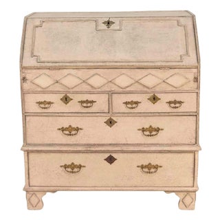 19th-century Scandinavian bureau with exquisite carved detailing For Sale