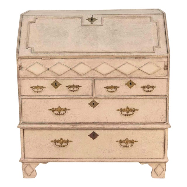 19th-century Scandinavian bureau with exquisite carved detailing For Sale