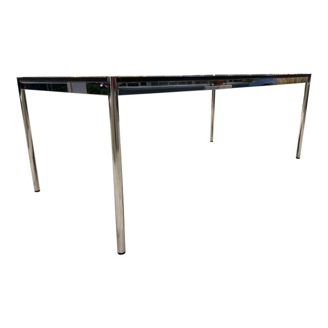 Mid-Century Modern Polished Steel & Granite Dining Table Fritz Haller for Usm Switzerland For Sale - Image 3 of 13