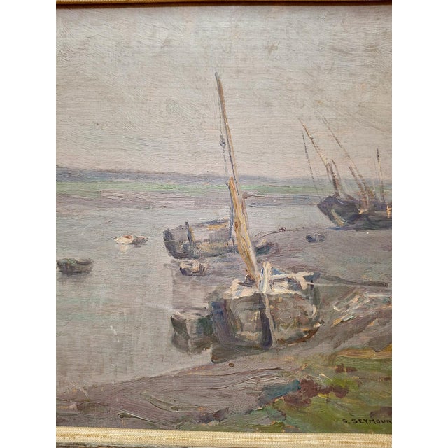 The School of Paris “Sailboats on the Shore” by S. Seymour Thomas (1868-1956) For Sale - Image 3 of 7