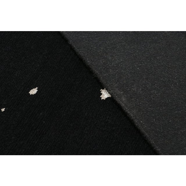 Black Rug & Kilim’s Abstract Rug in Black With White Painterly Patterns – “Milky Way” For Sale - Image 8 of 8