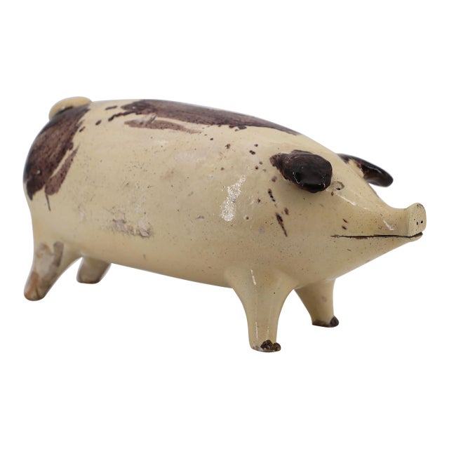 19th Century Glazed Earthenware Large Piggy Bank, Danish For Sale