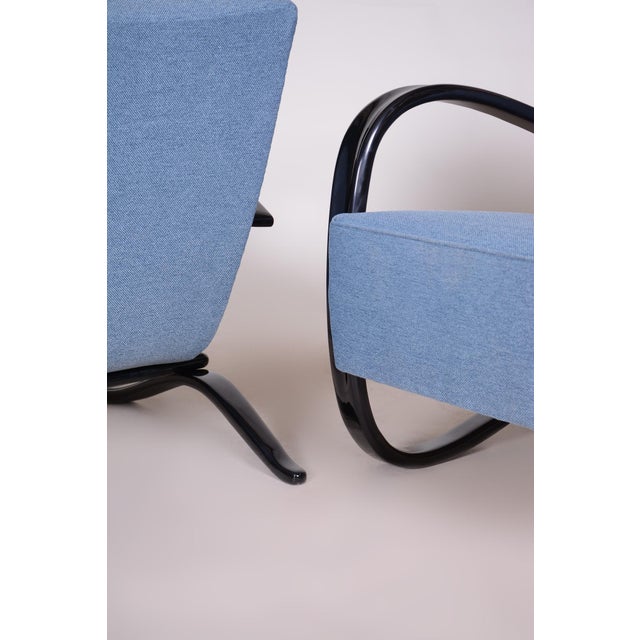 Art Deco Czechoslovakian Lounge Chairs in Beech by Jindřich Halabala for Up Závody, 1930s, Set of 2 For Sale - Image 17 of 18