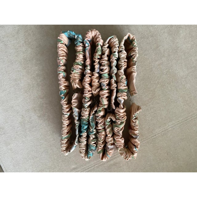 1980s Art Deco Pastel Fabric Curtain Tie Backs - Set of 4 For Sale - Image 4 of 5