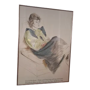 Late 20th Century Natalie Knight Gallery David Hockney Exhibition Poster, Framed