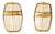 Rattan and Bamboo Coat Rack with Mirror in the style of Franco Albini, Italy, 1960s, Set of 2 For Sale
