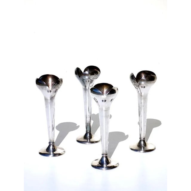 Group of 4 monophores des. Gio Ponti Calderoni, Milan 1930s Silver alpacca Brand imprinted on the bottom Excellent...