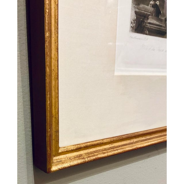 Antique Black and White Engraving Landscape “Porch of the Church at East Bergholt Suffolk” House” by John Constable For Sale - Image 4 of 4