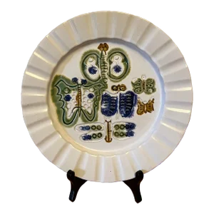 Vintage Bennington Potters Studio Vermont Decorative Butterfly Plate