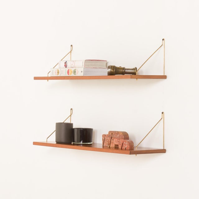 Mid-Century Modern Mid-Century Modern Danish Teak Floating Shelves, 1960s, Set of 2 For Sale - Image 3 of 10