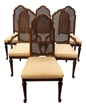 Vintage Traditional American Style Thomasville Mahogany Dining Chairs - Set of 6