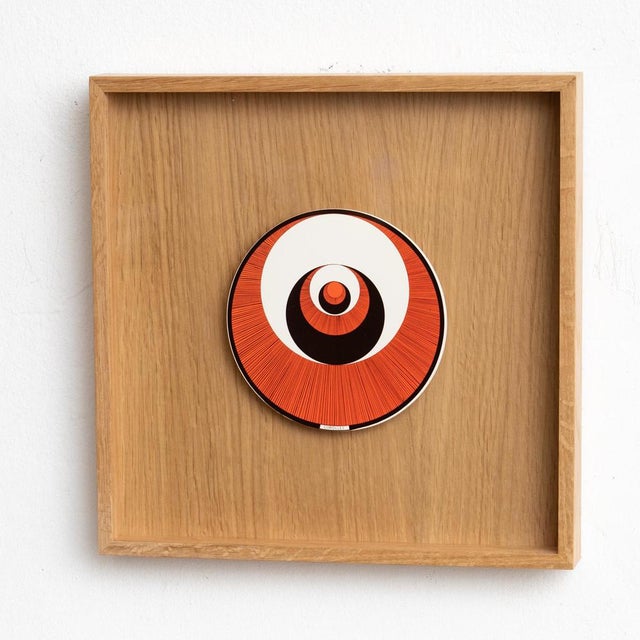 Wood Marcel Duchamp, Red Black and White Corolles Rotorelief from Konig Series 133, 1987, Wood For Sale - Image 7 of 14