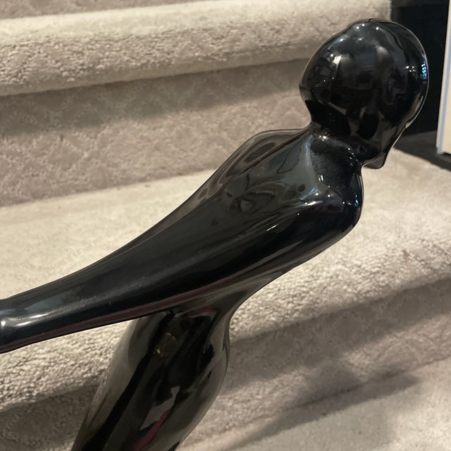 1990s Vintage Vanguard Studios Man Woman 16" Sculpture Black Ceramic Statue Figurine For Sale - Image 5 of 8