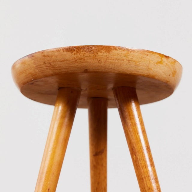 Oak Tripod Milking Stool For Sale - Image 10 of 11