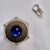 1800s Crystal, Repousse Brass, and Blue Rhinestone Perfume Bottle - For Sale - Image 4 of 6