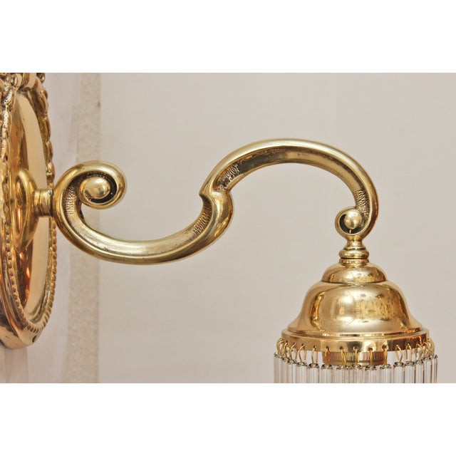 Gold Antique Art Nouveau Wall Lamps, 1890s, Set of 2 For Sale - Image 8 of 10