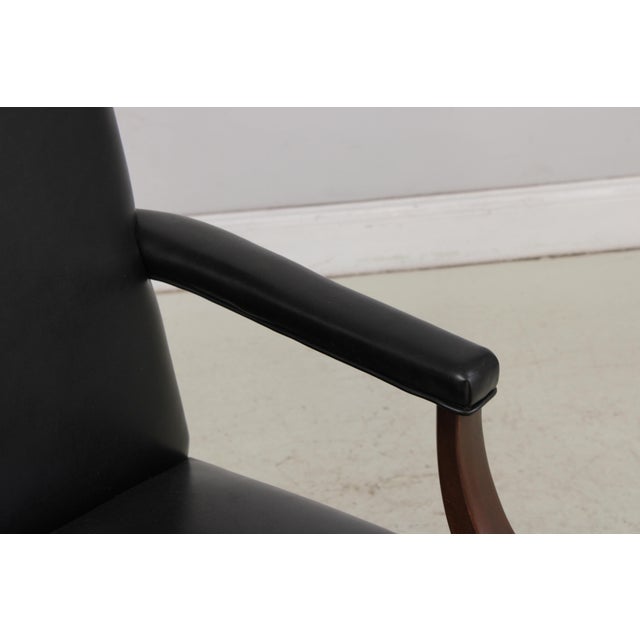 Pair of Hickory Chair Co Leather Mahogany Armchairs For Sale - Image 9 of 17