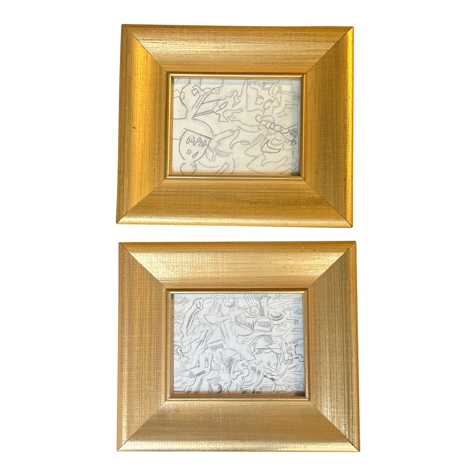 Two 1950’s Original Abstract Expressionist Pencil Drawings - Set of Two ...