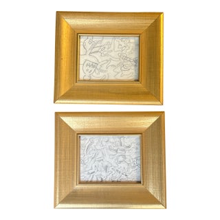 Two 1950’s Original Abstract Expressionist Pencil Drawings - Set of Two For Sale