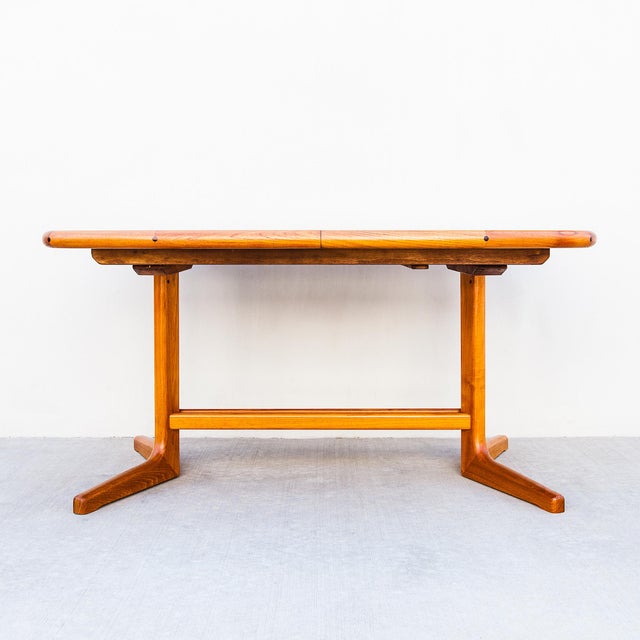 D-Scan Vintage Danish Modern Teak Extension Dining Table With Two Leaves by D-Scan For Sale - Image 4 of 15