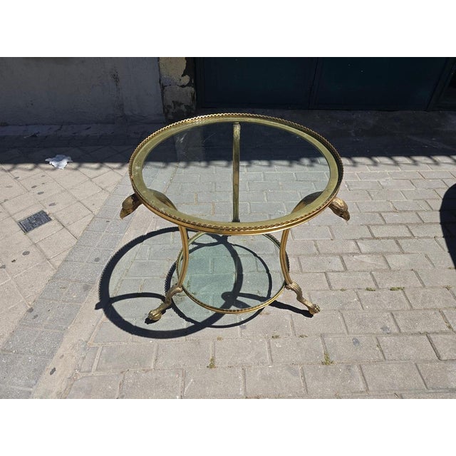 French Style Gilt Bronze and Glass Side Table, 1970s For Sale - Image 6 of 16