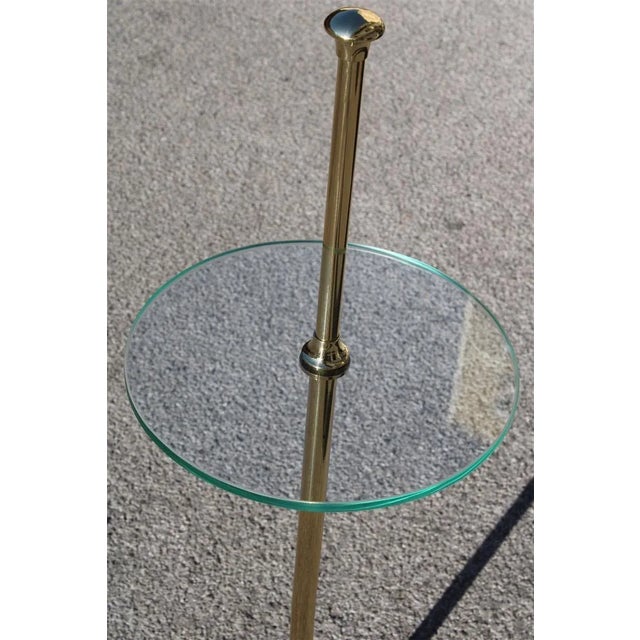 1970s Minimal Round Gueridon in Brass and Glass, Italy, 1970s For Sale - Image 5 of 9