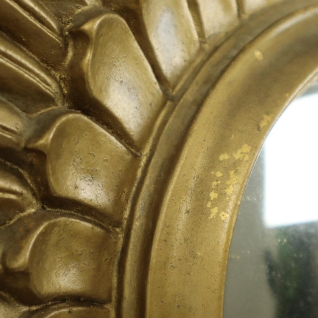 Gold Vintage Sunburst Mirror in Gold Resin, 1960s For Sale - Image 8 of 14