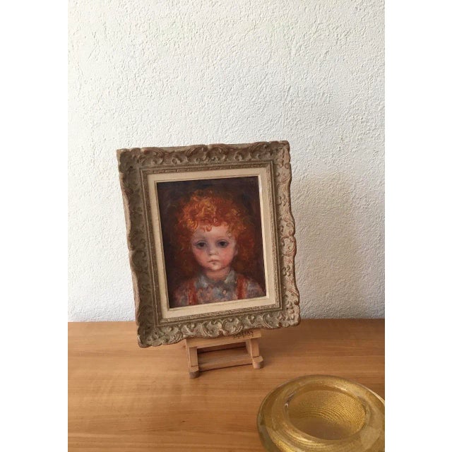Lucien Moretti, Fillette aux boucles rousse, Oil on Canvas, Framed For Sale - Image 9 of 10