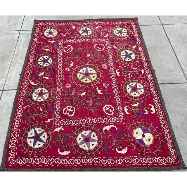 Antique Central Asian Suzani For Sale In San Francisco - Image 6 of 12