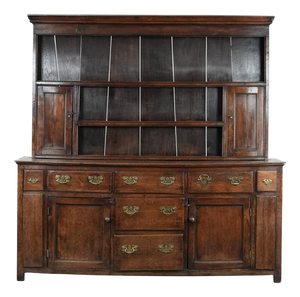 Large Antique English Oak Cupboard, 1700s