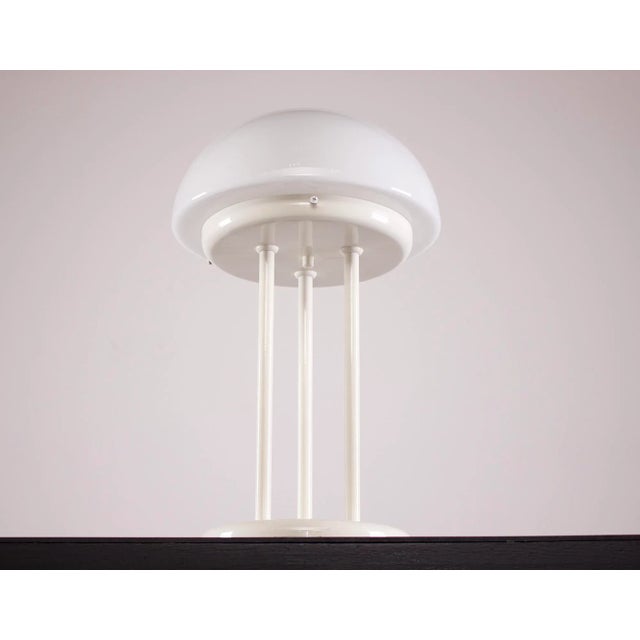 White Tripod Mushroom Lamp, 1970s For Sale - Image 8 of 12