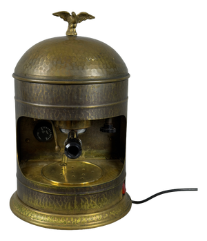 Vintage Espresso Coffee Machine in Hammered Brass by Victoria Arduino, 1950