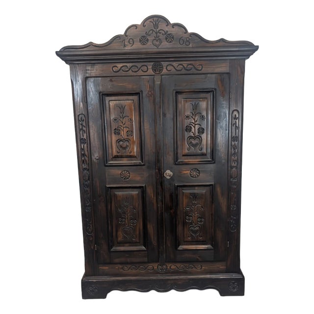 Rustic Wood Wardrobe from Voglaner, 1968 For Sale