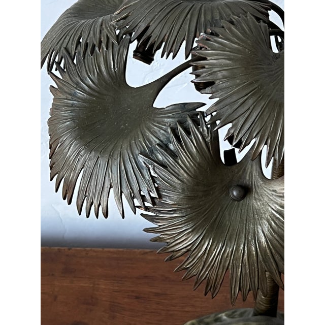 1900s Austrian Bronze Palm and Lion Lamp For Sale - Image 4 of 10