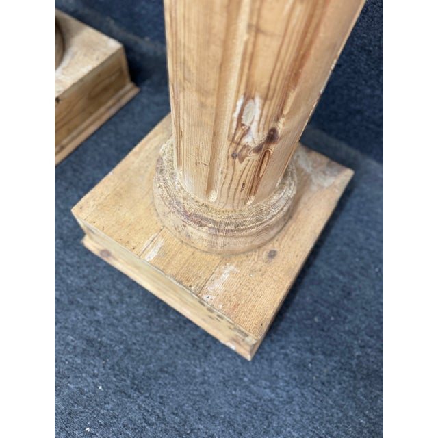 Traditional Set of Four Monumental Corinthian Style Pine Architectural Columns For Sale - Image 3 of 10