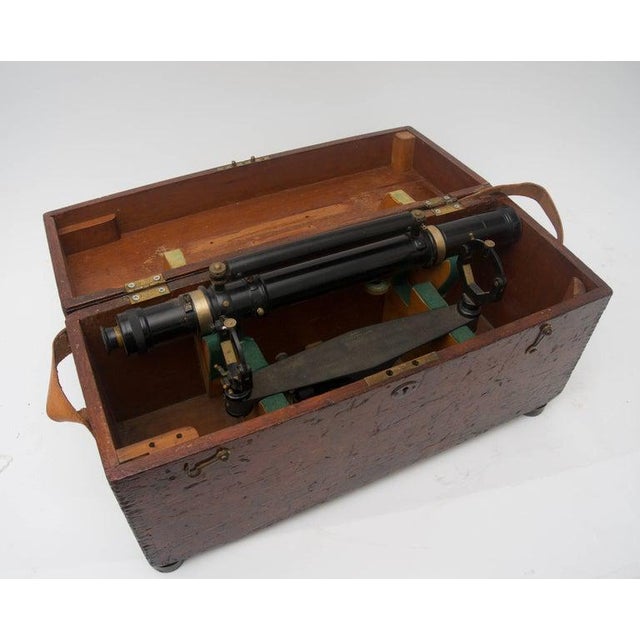 1923 Keuffel & Esser Survey Equipment, Wood Tripod and Carry Case Serial Number 46457 For Sale - Image 9 of 13
