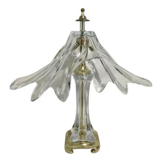 Vintage Cofrac Art Verrier France Crystal Large Tabel Lamp For Sale